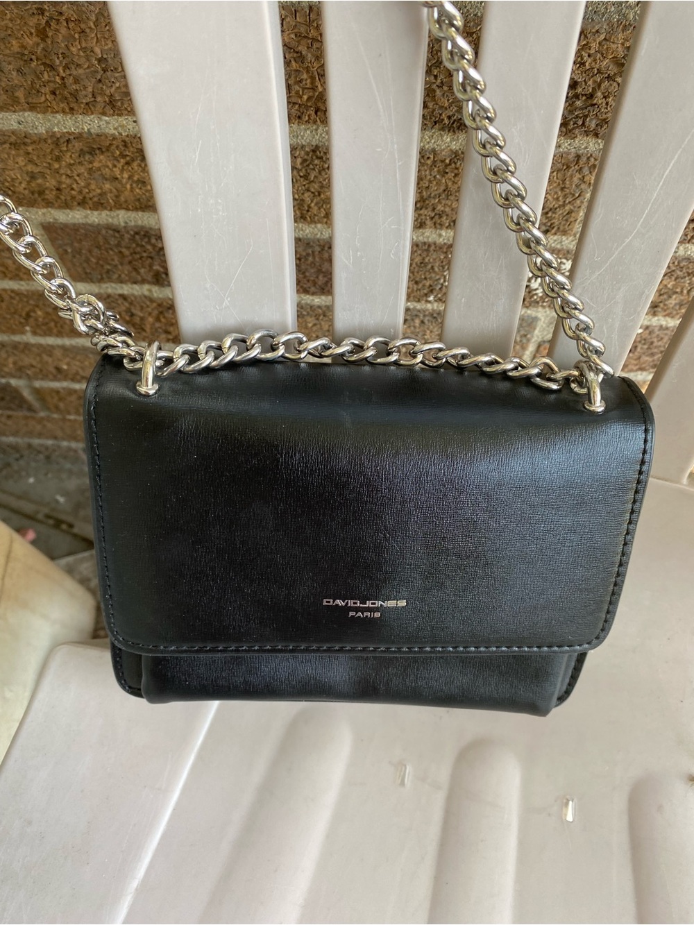 DAVID JONES PARIS WOMENS Black Leather Crossbody Bag